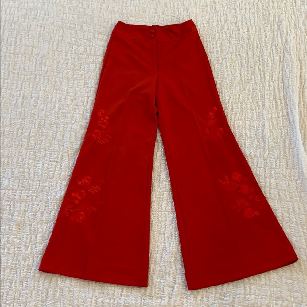 Vintage 70s bell bottoms red